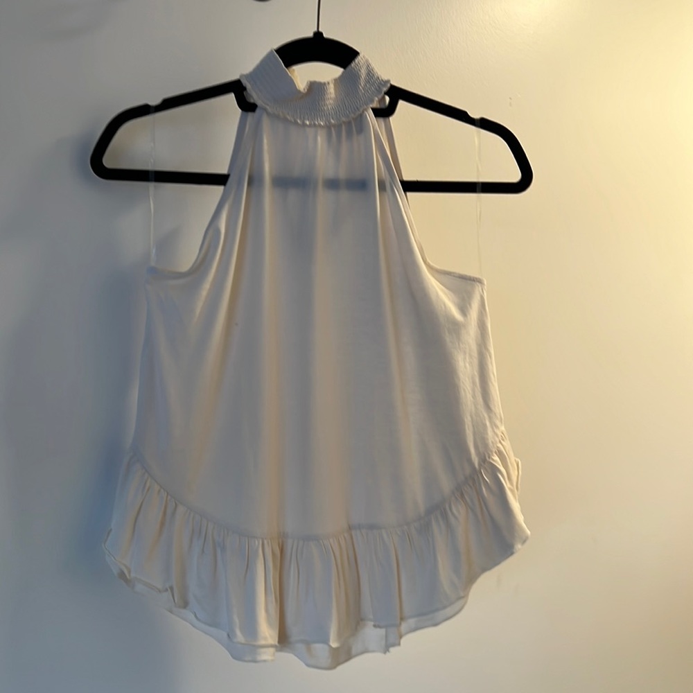 NWT White Crow Mock Neck Ruffle Tank - Size S